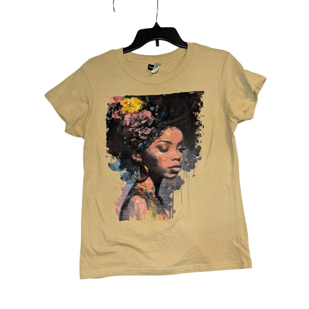 African American Woman Graphic Tee XL By Popular Sports